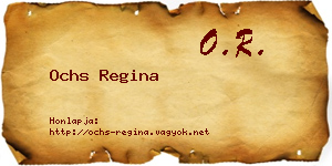 Ochs Regina névjegykártya